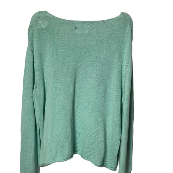 sweater,women large,boho cotton,knit,embroidery. boxy,coastal ,made in USA - Picture 10 of 13